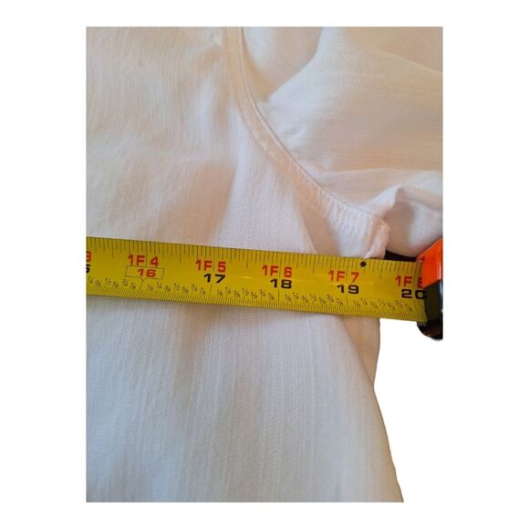 Intro Long Roll-Tab Sleeve Snap Button Up Slub Lyocell Shirt S White Excellent - Picture 13 of 16